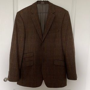 Lord & Taylor Wool Brown plaid sport coat